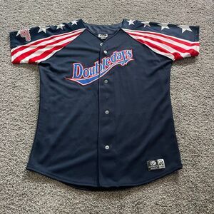 Auburn Doubledays Game Worn Baseball Jersey USA Stars & Stripes OTE Size‎ 46